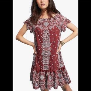 Anthropologie feathe bone eyelet dress
